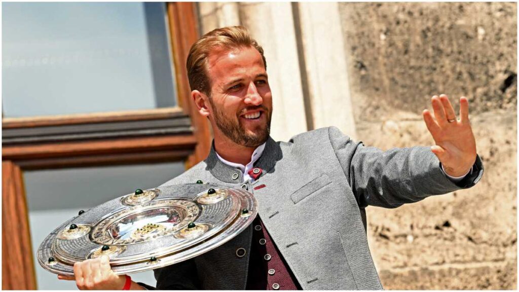Harry Kane celebra el título de la Bundesliga | Reuters